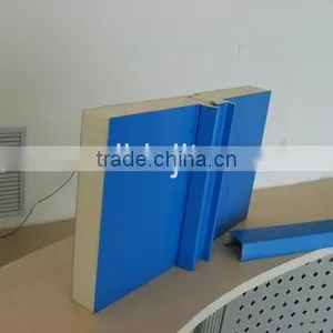 Light Steel Color Corrugated PU Sandwich Panel thumbnail-1
