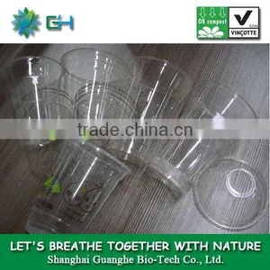 Transparent Plastic Cup With Lid (not for Hot Liquid) 100% Biodegradable PLA thumbnail-1