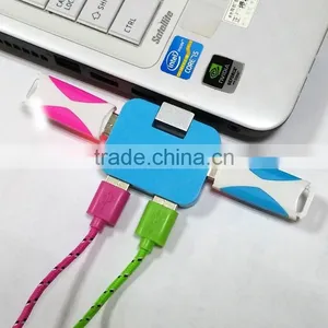Hottest Square Shape Cute 4 Port Usb Hub thumbnail-2
