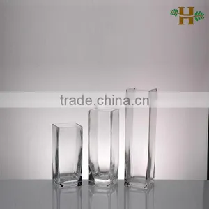 Tall Transparent Centerpiece Square Glass Vases,cheap Clear Square Vases Glass,tall Square Wedding Glass Vase thumbnail-1