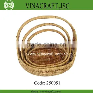 Wicker Flower Basket With Handle for Holiday thumbnail-1