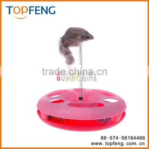 Pet Cat Happy Circle Spring Toy Activity Training Funny Disk Toy thumbnail-1