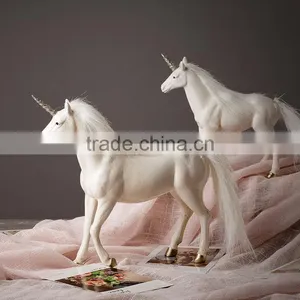 Pure White Decorative 3D Resin Unicorn Figurine thumbnail-1
