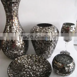 Crackle Mosaic Glass Kinds of Vase thumbnail-3