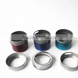 Light Colored Magnetic Buttom Tin Spice Jars With pp Window Lid thumbnail-2