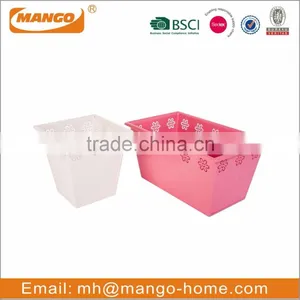 Cream Color Metal Square Balcony Flower Pot thumbnail-5