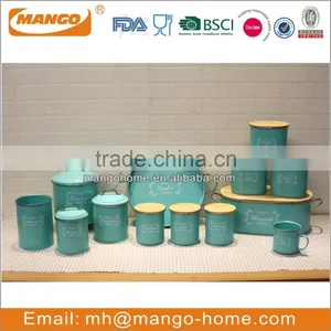 Custom Round Coffee Tea Sugar Round Metal Can Set With Seal Lid thumbnail-1