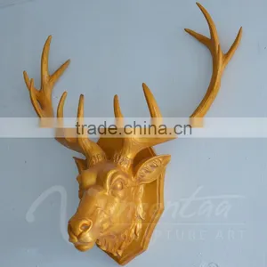 Modern Home Decoration Fiberglass Animal Head Sculpture Wall Hanging Statues thumbnail-2