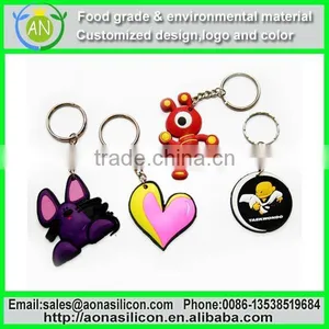 Cheap Price 3d Silicone Keychain With Silkscreen on Backside thumbnail-1