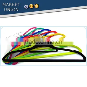 ABS Plastic Velvet Antiskid Hanger Flocking Clothes Hanger With Pulley,ABS,Nylon Villi,Chrome Plated Hook thumbnail-2