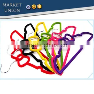 Kids ABS Plastic Velvet Antiskid Hangers Flocking Clothes Hangers With Pulley,ABS,Nylon Villi,Chrome Plated Hook thumbnail-2
