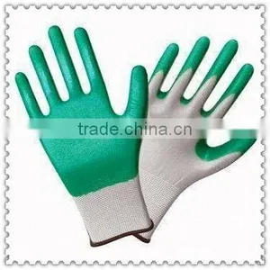 Green Nitrile Gloves With Nylon LinerJRE63 thumbnail-1