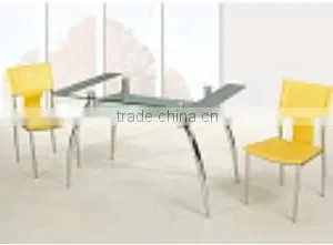 Modern Kitchen Round Table Dining Room Furniture Glass Dining Set thumbnail-3