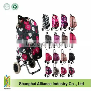 Zebra Pattern 20 Wheeled Rolling Shopping Tote Bag With Retractable Handle thumbnail-2