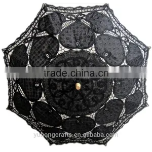 Black Lace Parasol Umbrella thumbnail-1