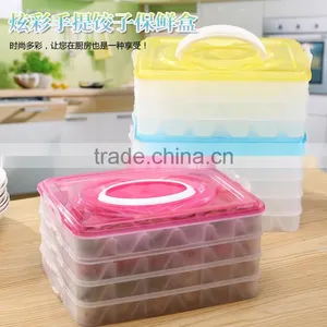 L00005 Reusable Stackable Compartment Dumpling Food Containers/Storage Organizer/Box/Bins/Holder With Lids - Leak Proof, Freezer thumbnail-1
