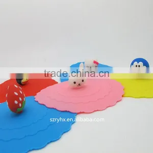 Eco-friendly & New Sale Silicone Cup Lid/Cartoon Topper Silicone Coffee Cup Cover Lid thumbnail-1