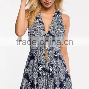2016 Best Selling Boho Blues Girls Fashion Romper OEM Service thumbnail-2