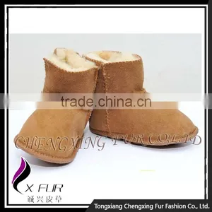 CX-SHOES-06A Cute Wholesale Soft Real Sheepskin Leather Baby Shoes thumbnail-3