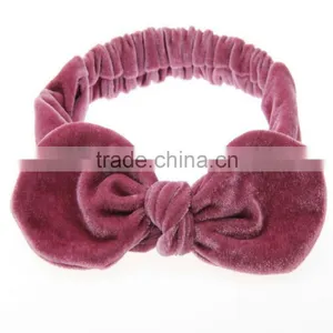 Cute Velvet Headbands Knot Ear Bow Turban thumbnail-1