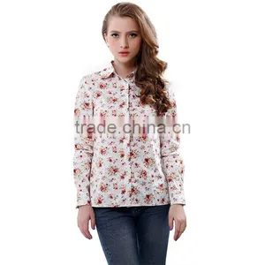 Hot Sale High Quality Fancy Floral Soft Casual Shirt for Women thumbnail-5