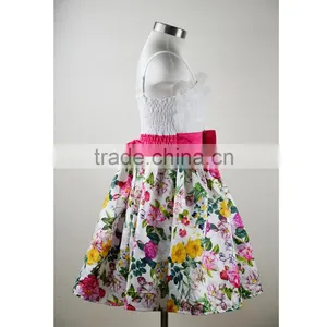 Digital Print Dress Spaghetti Strap Casual Girl Child Kids Flower Dress thumbnail-3