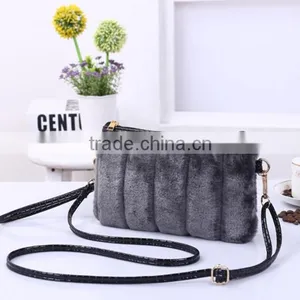 Women Fashion Faux Rex Rabbit Fur Latest Design Clutch Bags thumbnail-5