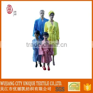 Hot Sale Multi Coloured Cozy Waffle Microfiber Bathrobe for Adults Children thumbnail-1