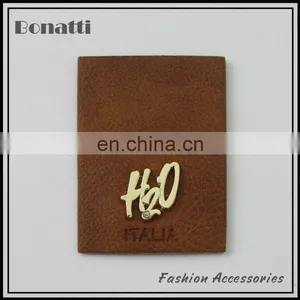 Golden Logo pu Leather Patches for Jeans and Bags thumbnail-1