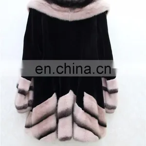 Original Import Mink Fur Coat Jacket New Dyed Fashion Woman Best Selling Long Mink Fur Coat thumbnail-3