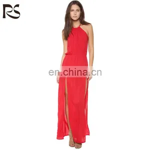 Fashionable off Shoulder Tie Neck Designer One Piece Women Party Dress thumbnail-1