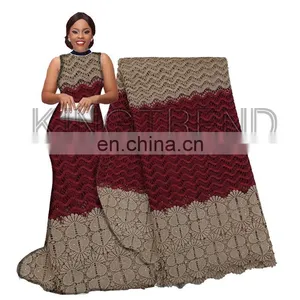 New Arrival African Lace Fabrics High Quality Cord Guipure Lace Fabric Women Nigerian Water Soluble Lace Fabric With Beads thumbnail-1