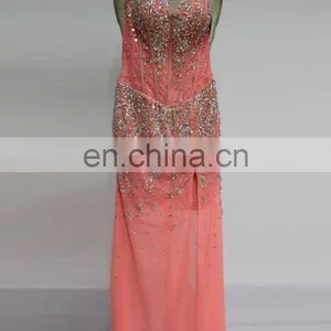 Latest Made in China Beaded Sexy Split Factory Wholesale Evening Dress thumbnail-6