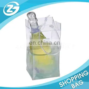 Custom Logo Printed Promotion Reusable Antifreezing Eco Material Clear Plastic Bag PVC Water Resistant Bag Wine Bag thumbnail-1