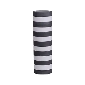 Black And White Stripe Cylinder Brush Pot Nordic Style Ceramic Vase Storage Canister Decoration thumbnail-5