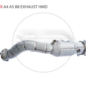 Exhaust Manifold Downpipe for Audi A4 A5 B8 Car Accessories With Catalytic Converter Header Catless Stainless Steel Pipes Whatsapp008613189999301 thumbnail-1