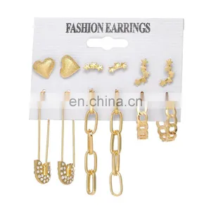 Wholesale Fashion Simple Glamour Eyes Unique Set Suit Aretes Pendiente Diamant High Quality Multicolor Jewelry Earrings thumbnail-1