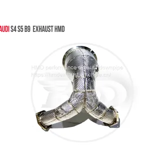 Exhaust Manifold Downpipe for Audi S4 S5 B9 Car Accessories With Catalytic Header Without Cat Whatsapp008613189999301 thumbnail-1