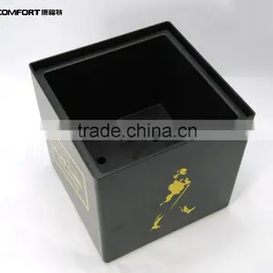 Square Double Layer Small Black Drink Plastic Ice Buckets With Lid thumbnail-2