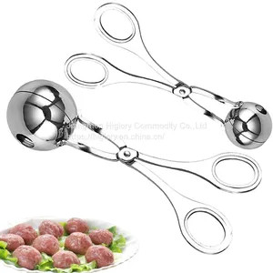 Non-Stick Stainless Steel Meat Baller Tongs Cake Pop Meatball Maker Ice Tongs Salad Tong Dough Scoop thumbnail-1