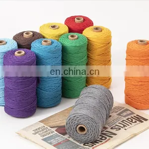 Natural White Color 6mm Cotton Basket Macrame Rope 200m thumbnail-2