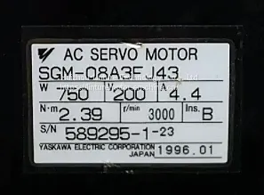 SGM-08A3FJ43 Electronic 200V 400W Power Supply Continuous Servo Motor thumbnail-1
