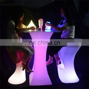 Wireless Morden Outdoor Furniturewholesale High Quality Led Rechargeable Luminous Tables and Chairs Colorful Light up Sofa Chair thumbnail-1