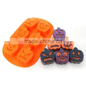 Silicone Rubber Baking Mould Hallowmas Pumpkin Cake Mould All Saint's Day Mould Silicone Cookie Mould Tray B0142 thumbnail-1