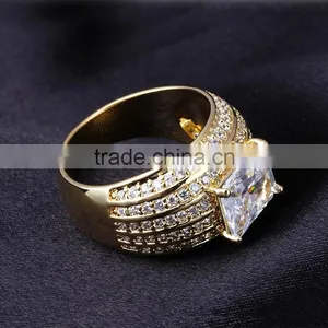 China Factory Price Pave Setting CZ Luxury Marriage Gift 18K Gold Ring Jewelry Plated thumbnail-4