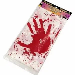 Bulk Bloody Handprint Stickers for Halloween Haunted House Bathroom Window Wall Decorative Decals thumbnail-4