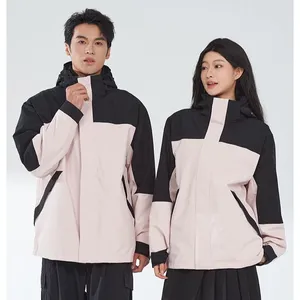 New Adhesive Outdoor Three in One Charging Clothes, Detachable Two-piece Waterproof and Windproof, Winter Stand for Men and Women thumbnail-1