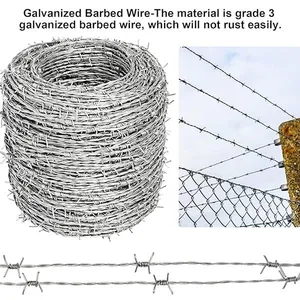 Low Price Barbed Wire Length Per Roll Barb Wire Fencing 500 Meters thumbnail-3