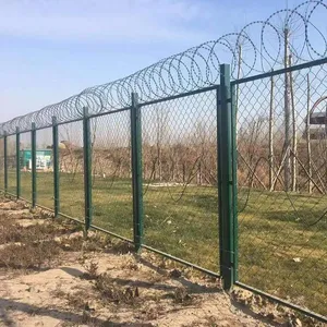 Anti-Climbing Fencing Border Barrier With Galvanized Concertina Razor Barbed Wire thumbnail-4