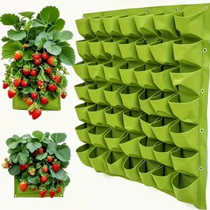 Customizable 4/6/7/12/36 Pockets Vertical Garden Planter Wall Hanging Fabric Planting Bags for Green Wall thumbnail-1